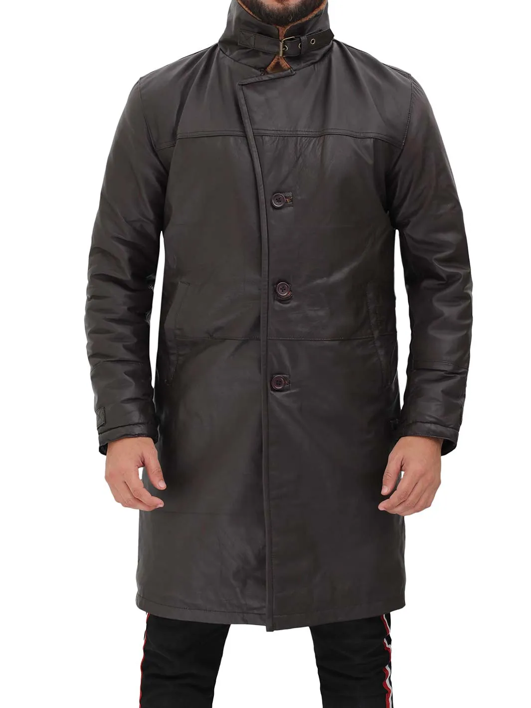 Turlock Dark Brown Shearling Coat For Men