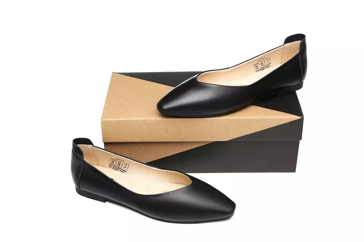 UGG Australian Shepherd Everly Leather Pointed Toe Ballet Flats