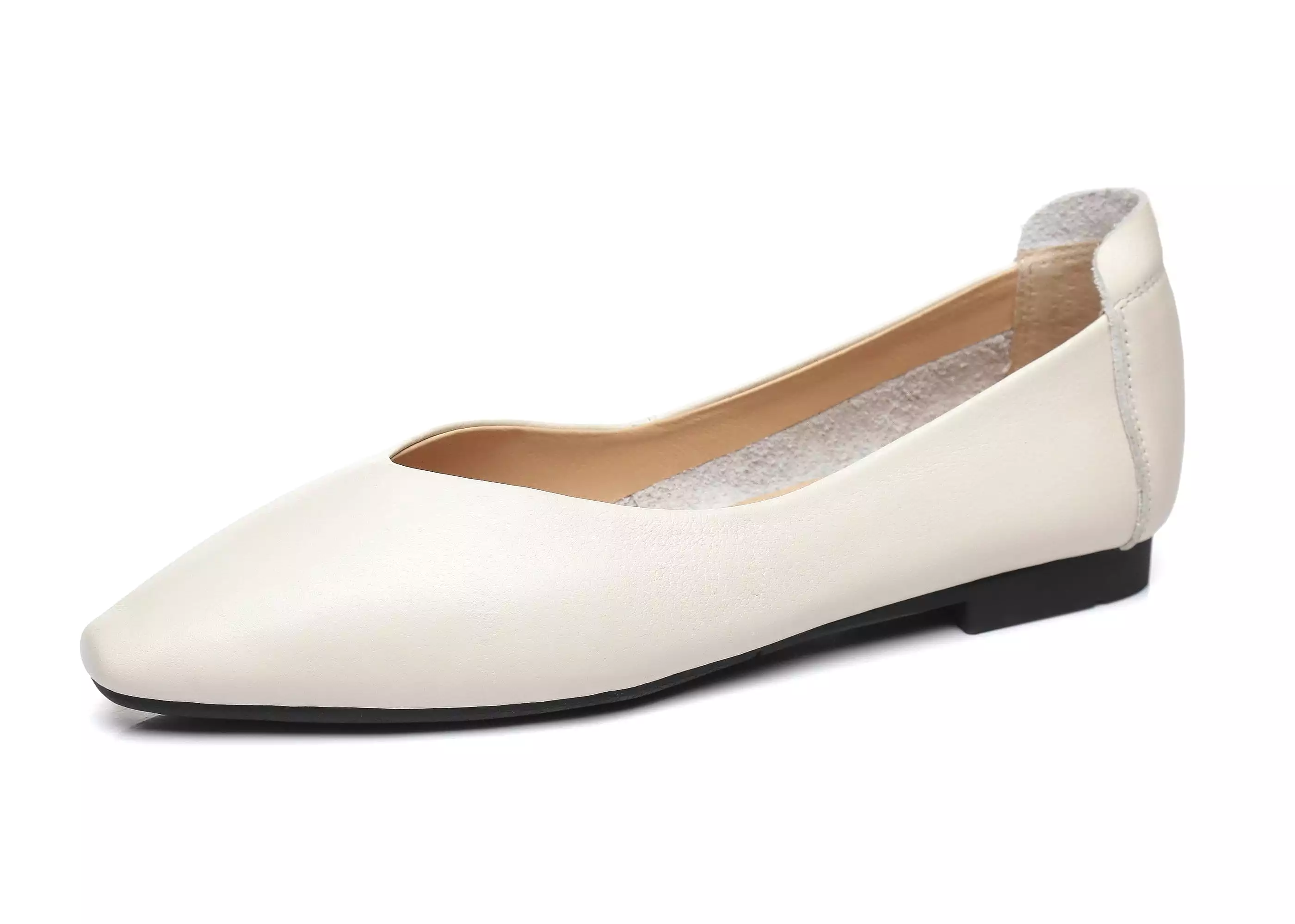 UGG Australian Shepherd Everly Leather Pointed Toe Ballet Flats