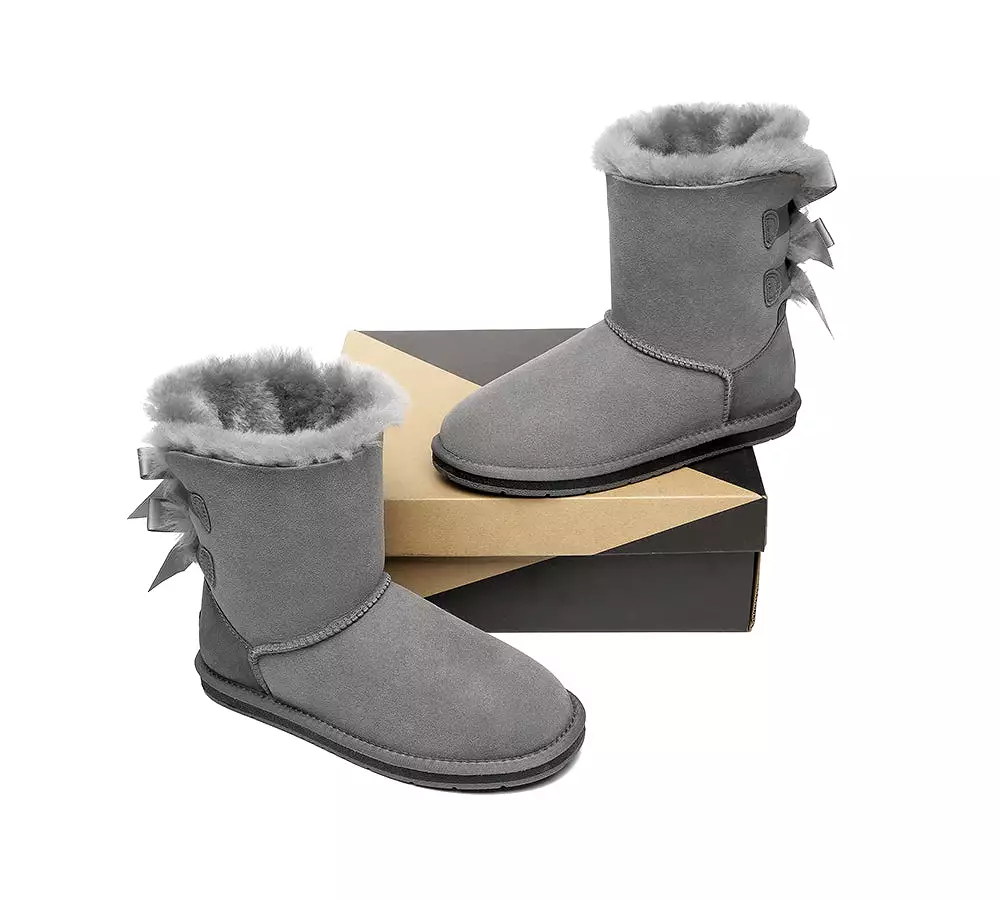 UGG Australian Shepherd Women Short Boots With Double Back Bow