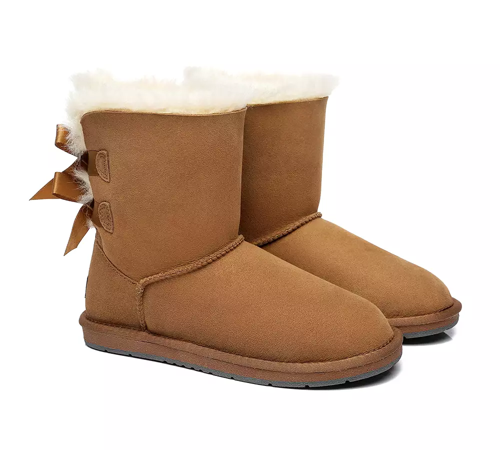 UGG Australian Shepherd Women Short Boots With Double Back Bow