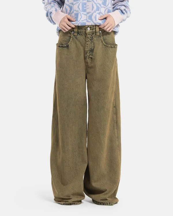 Ultra Wide Leg Jean - Swamp