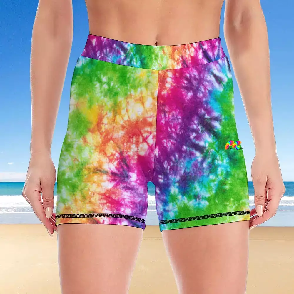 Vivid Tie Dye Women's Yoga Shorts Set