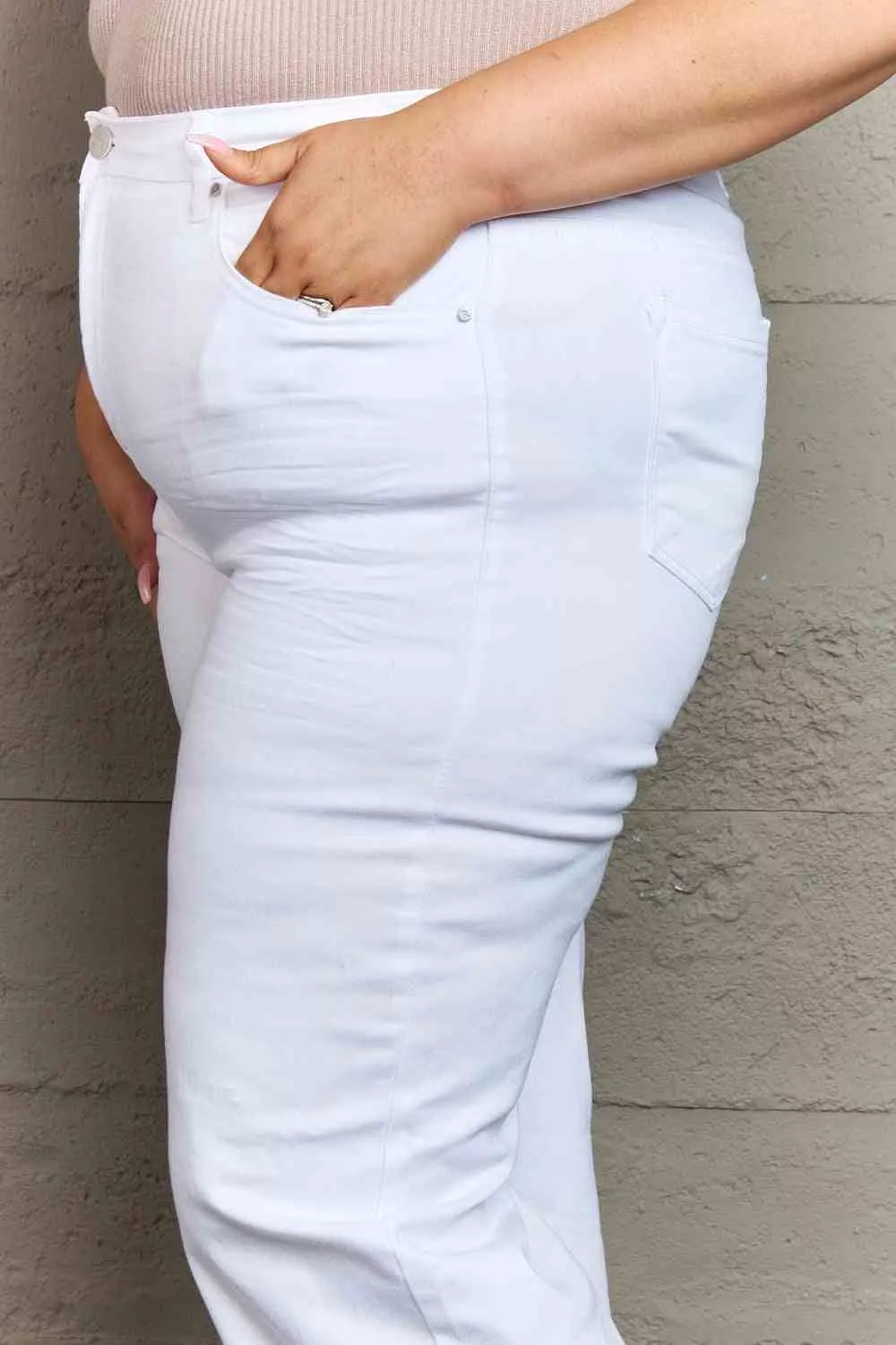 Waist Wide Leg Jeans in White