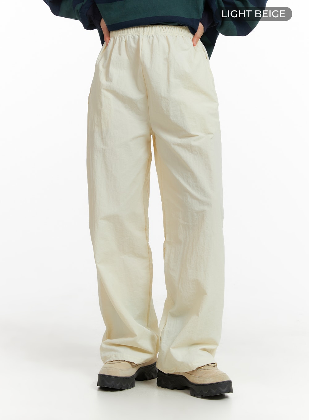 Wide Leg Drawstring Parachute Jogger Pants OM408