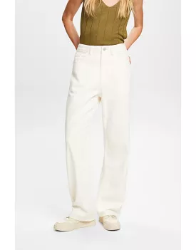 Wide leg twill Pants White