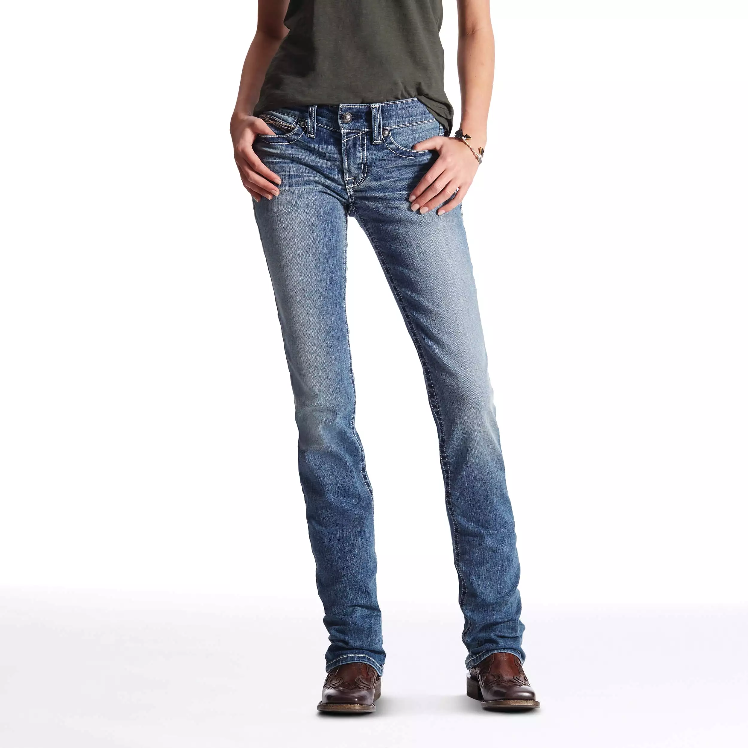 Women's Ariat R.E.A.L. Straight Icon Jeans Rainstorm