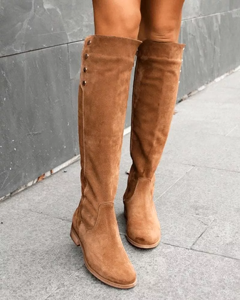 Women's Casual Daily Rivet Zipper Boots