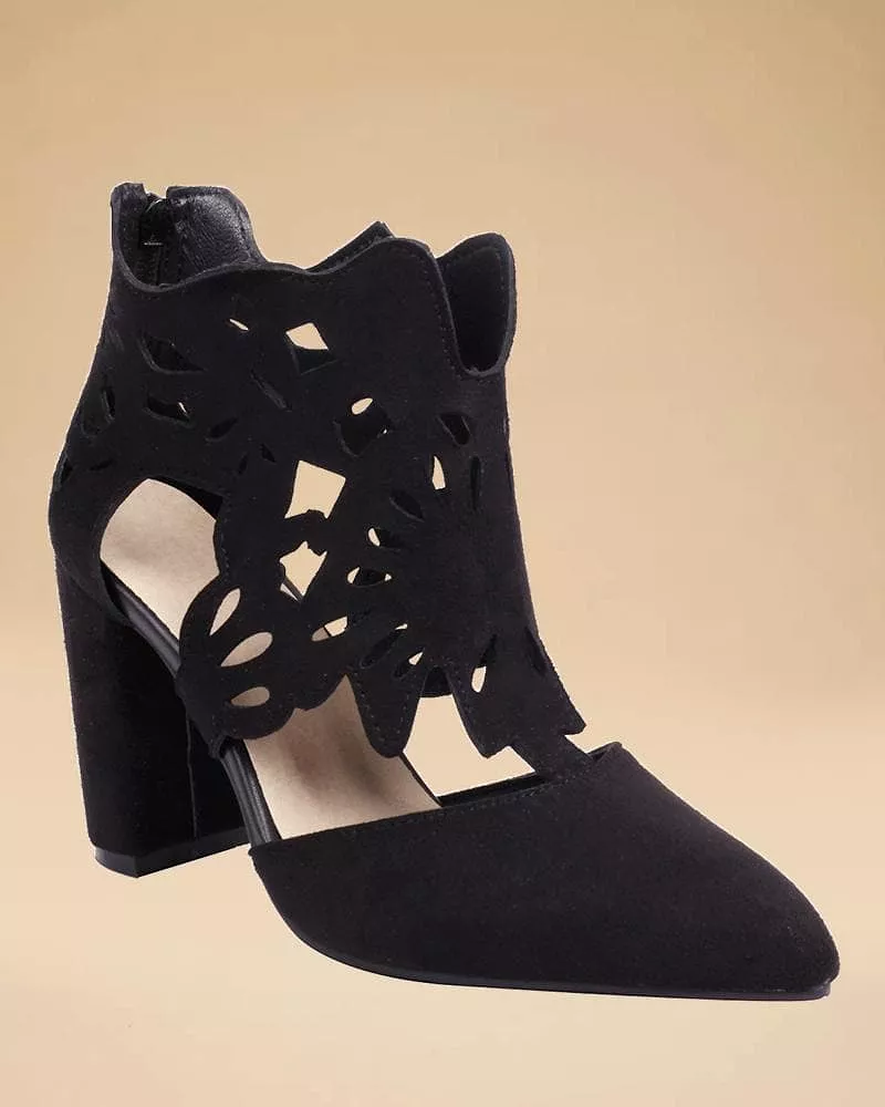 Women's Casual Elegant Hollow-out Zipper Heels