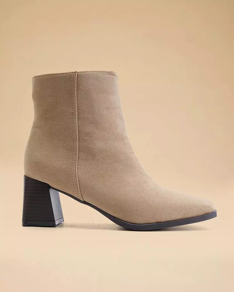 Women's Casual Simple Square Toe Zipper Chunky Heel Boots