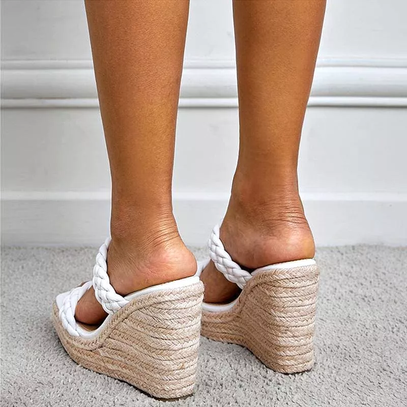 Women's Double band Woven Wedge Sandals