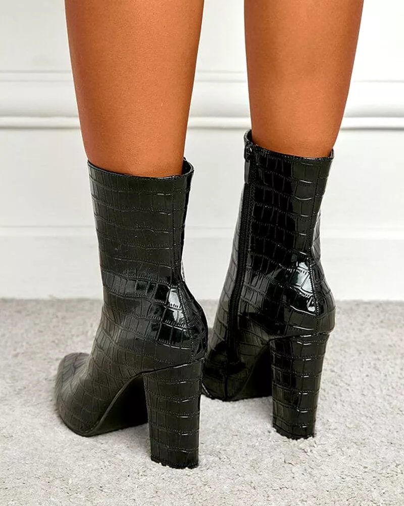 Women's Fashion Pointed Toe Zipper Boots