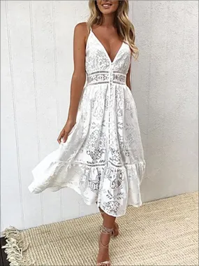 Women's Spring A-Line Lace Casual Dress