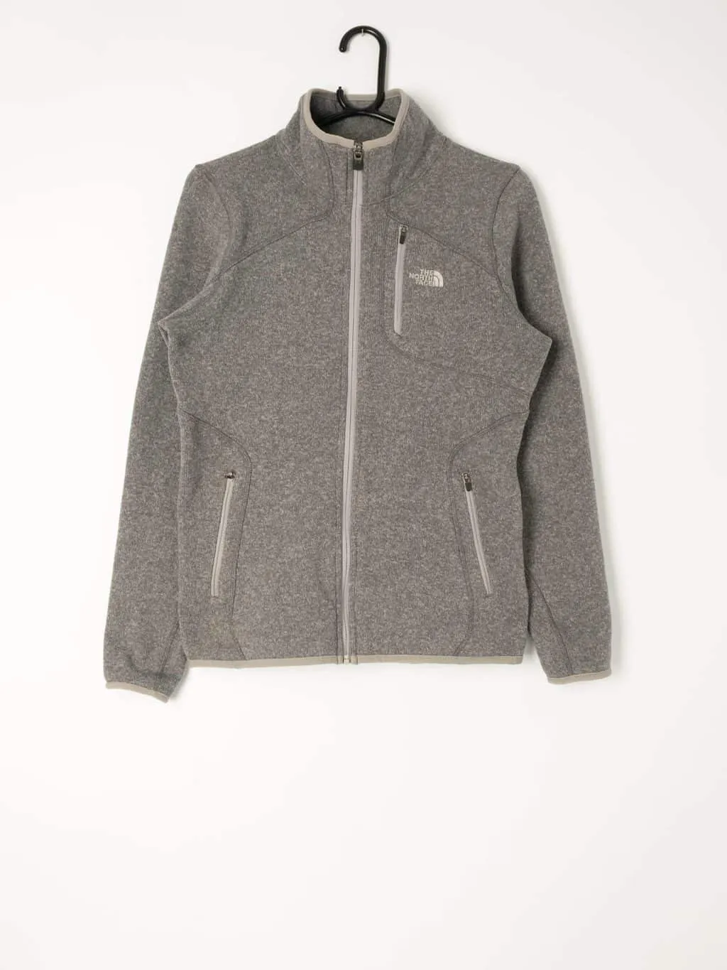 Womens The North Face grey full zip sports jacket fitted shape – Medium