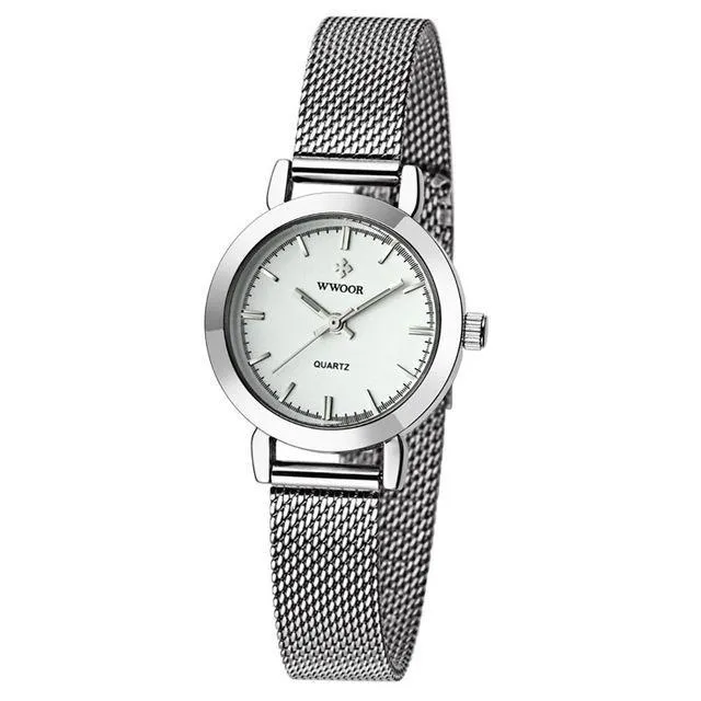 Women's Ultra Thin Stainless Steel Casual Round Quartz Watch