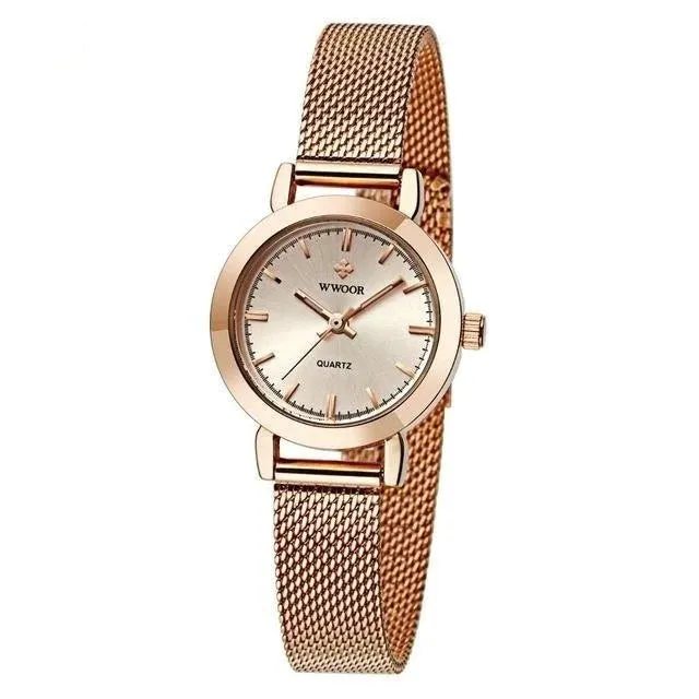 Women's Ultra Thin Stainless Steel Casual Round Quartz Watch