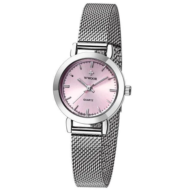 Women's Ultra Thin Stainless Steel Casual Round Quartz Watch