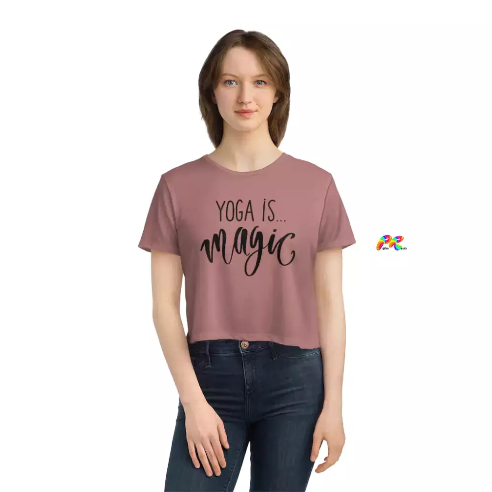 Yoga Is Magic Women's Flowy Cropped T-Shirt