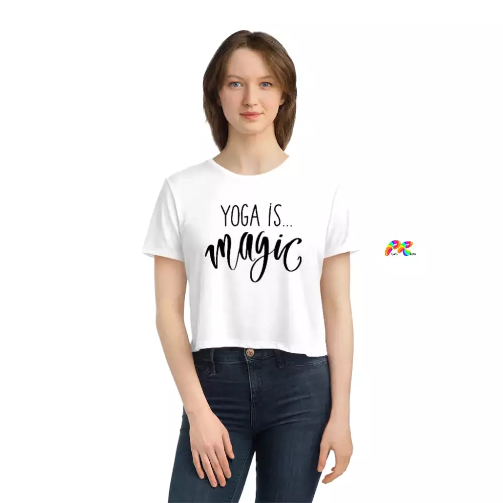 Yoga Is Magic Women's Flowy Cropped T-Shirt