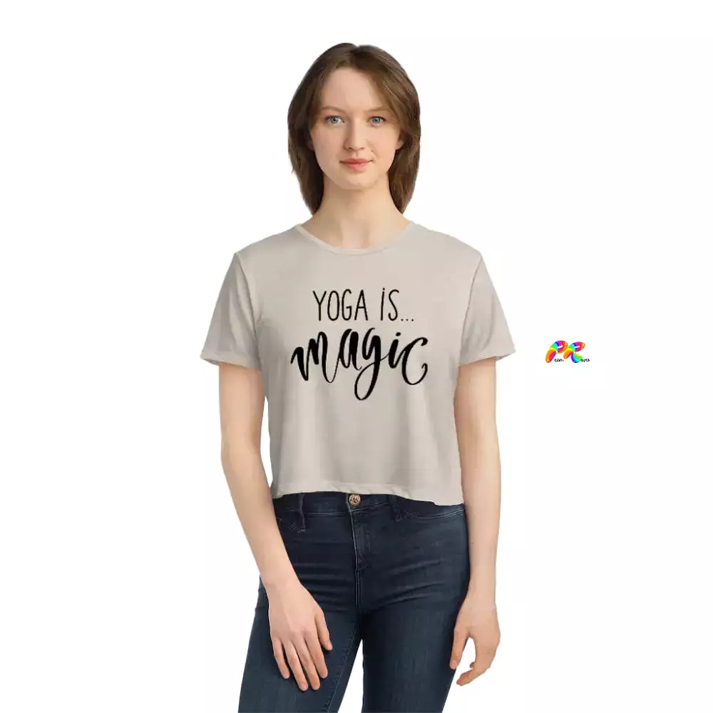 Yoga Is Magic Women's Flowy Cropped T-Shirt