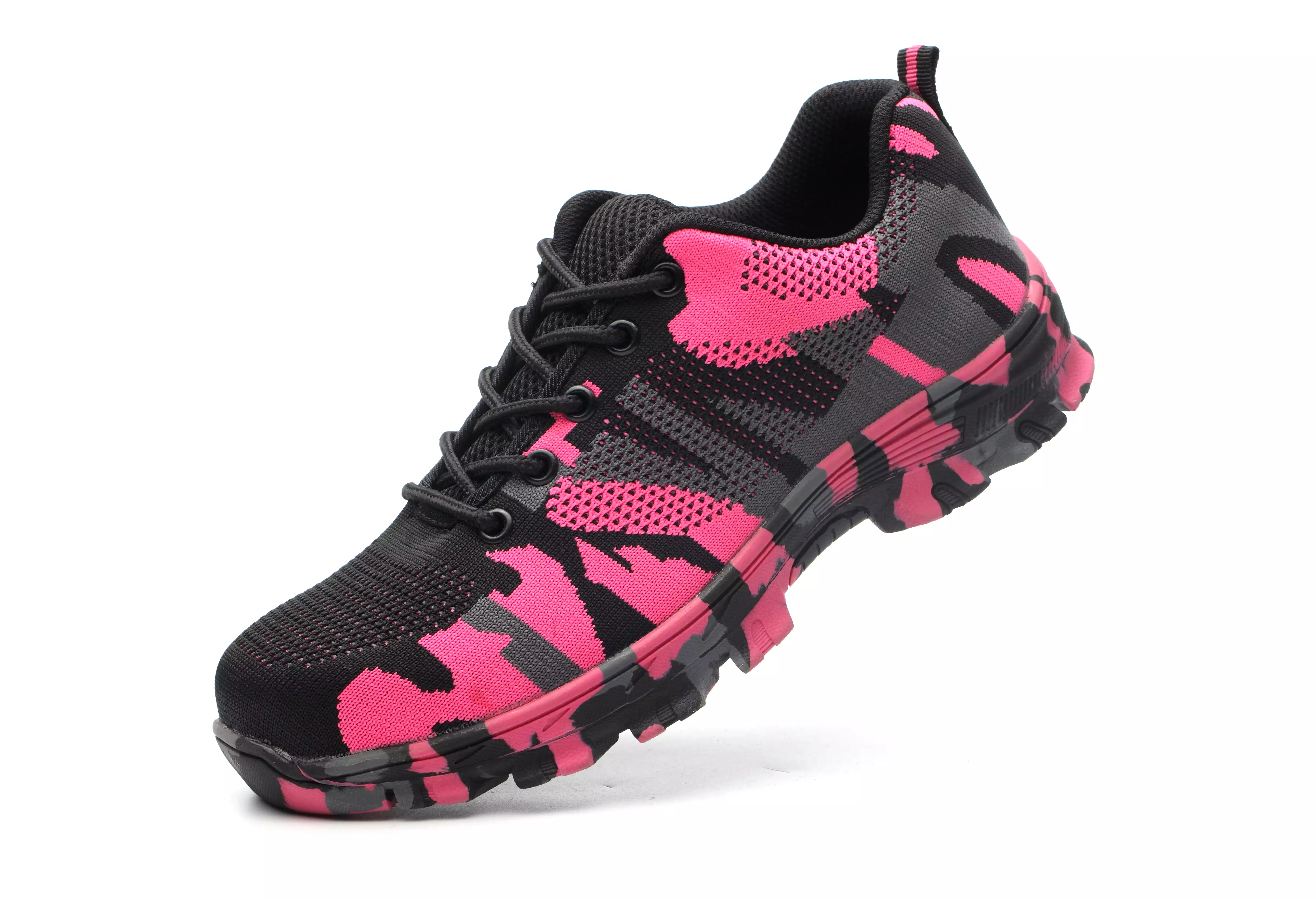 YSK 526: Camo Steel Toe Fashion Shoes (Pink)