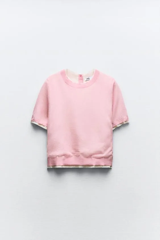 ZARA  |Casual Style Linen Short Sleeves Elegant Style