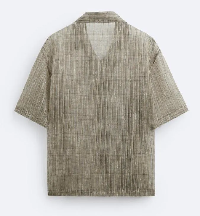 ZARA  |Stripes Short Sleeves Shirts